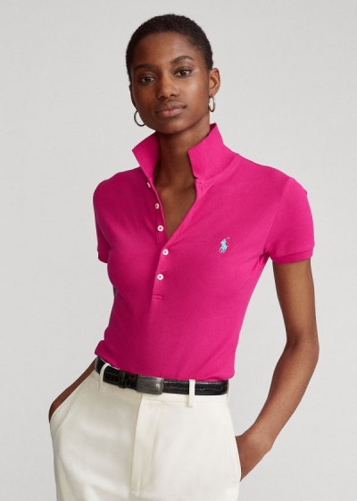 Women's Polo Ralph Lauren Slim Fit Stretch Polo Shirts | 629870VUP